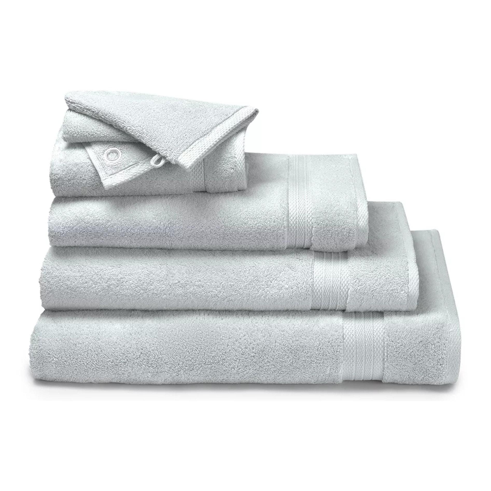 Drap de douche pur coton 550 g/m² uni gris Elea nuage