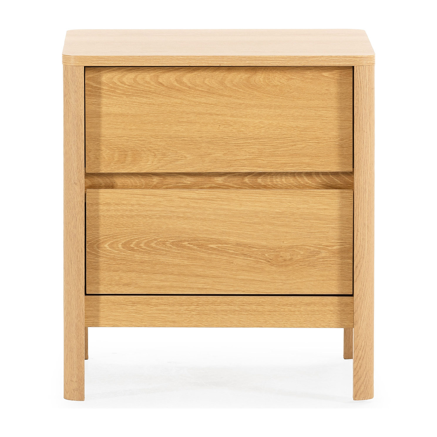 Mesita de noche Nassau 2 cajones efecto Roble