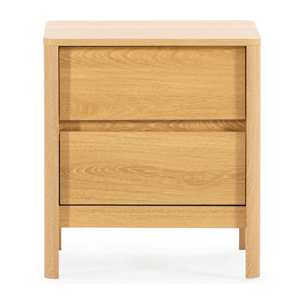 Mesita de noche Nassau 2 cajones efecto Roble