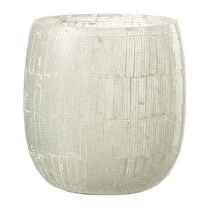 J-Line photophore Mosaique - verre - gris clair - large