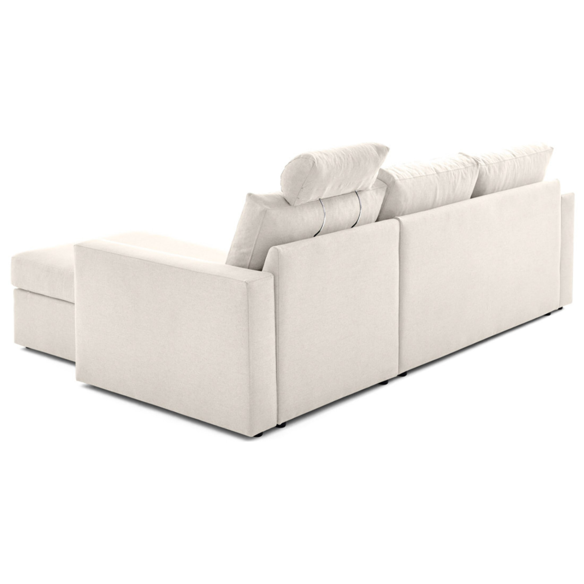 Barrie - canapé d'angle réversible 4 places avec têtière amovible en tissu - Beige