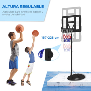 Canasta de Baloncesto con Altura Ajustable 216-277 cm Aro de Baloncesto para Exterior con Ruedas y Base Rellenable para Adolescentes y Adultos Negro