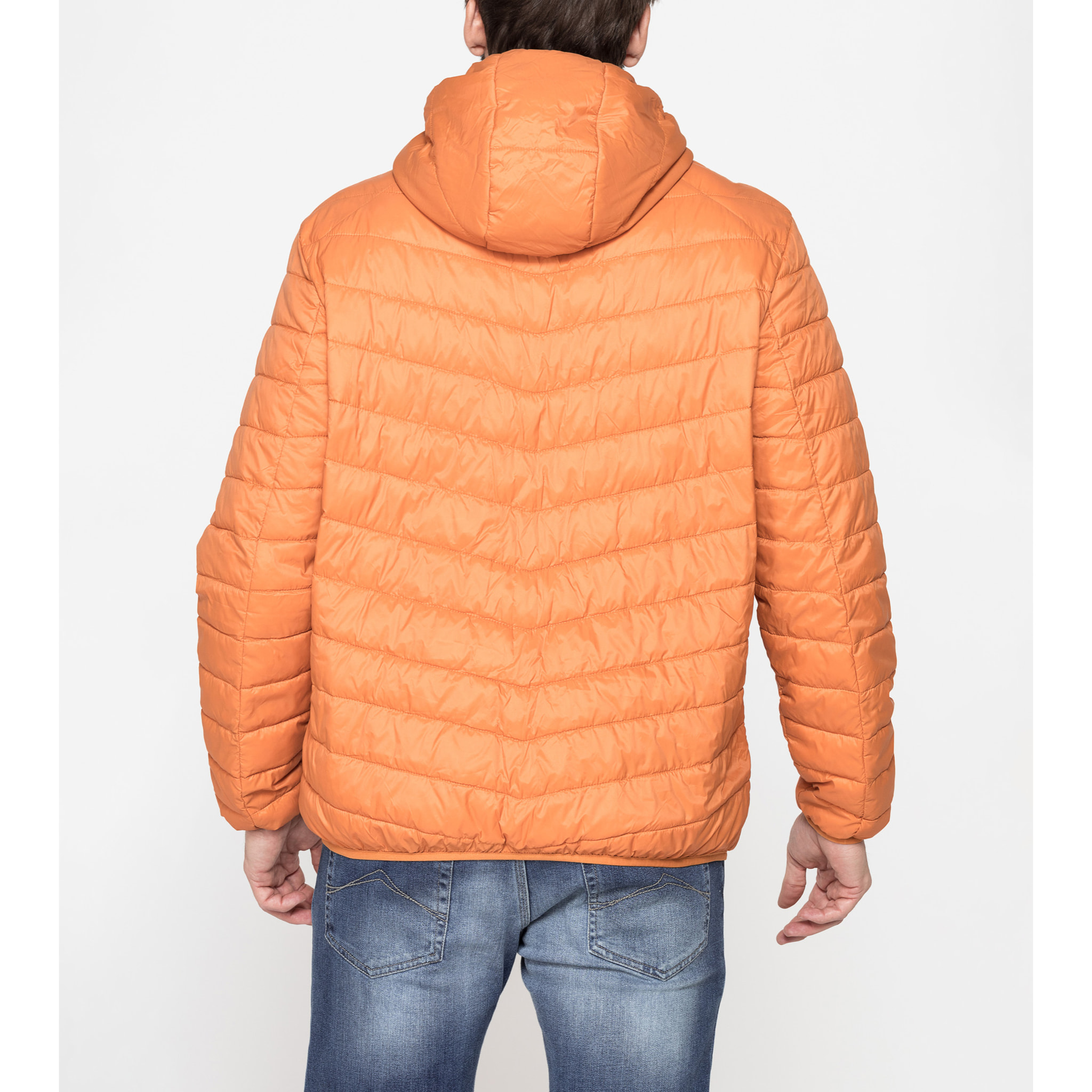 GIUBBINO MANICA LUNGA CON CAPPUCCIO ULTRA LIGHT - TESSUTO ED IMBOTTITURA IN MATERIALE RICICLATO