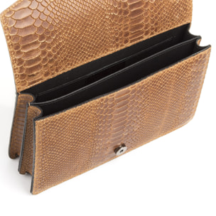 Luce Borsa a mano Donna.Pelle autentica Camoscio Serpente Stampato