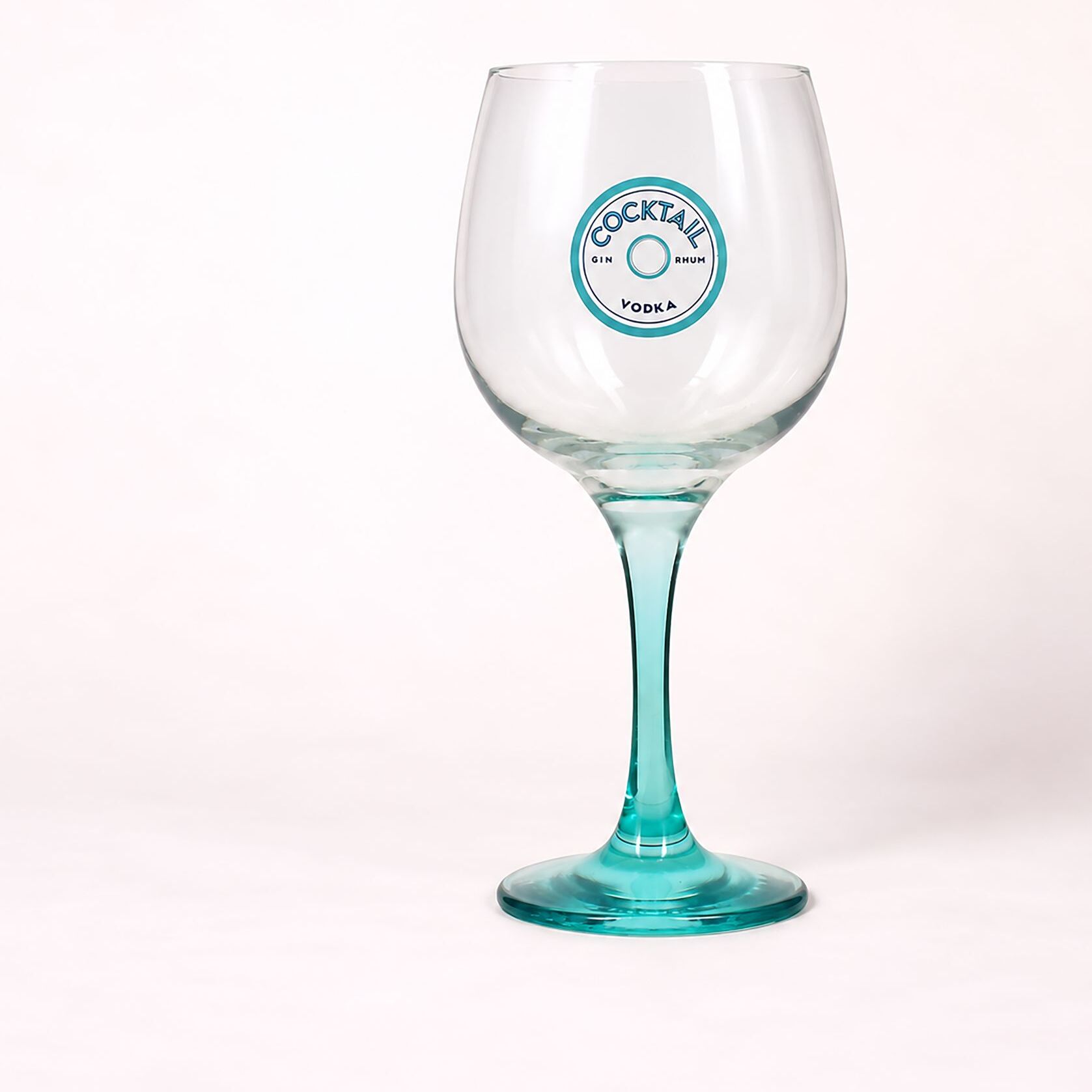 Lot de 2 verres à pied cocktail 73cl en verre transparent pied bleu