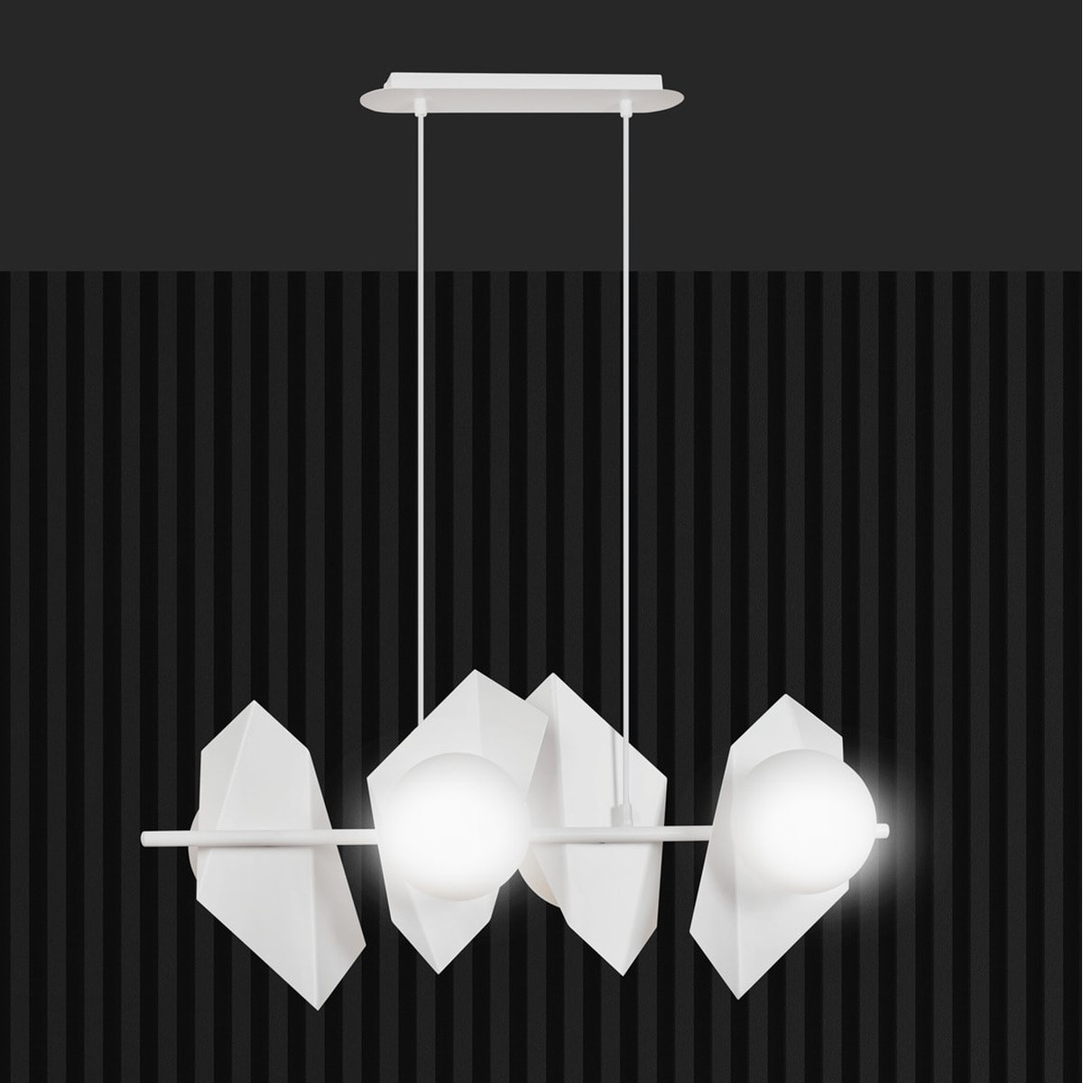 Lampada a sospensione Drifton in acciaio bianco
