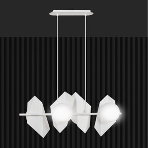 Lampada a sospensione Drifton in acciaio bianco
