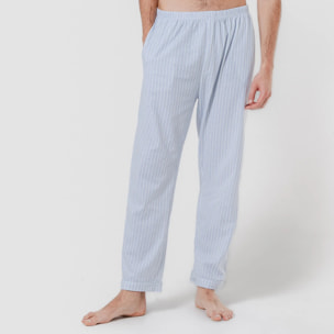 Pigiama lungo stile camicia in cotone azzurro chiaro ferdinand