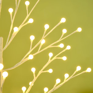 HOMCOM Árbol Sintético Altura 150 cm con 120 Luces LED IP44 Ajustable en 3 Modos Ramas Flexibles y Base Lámpara de Árbol Decoración Navidad para Interiores 20x20x150 cm Blanco