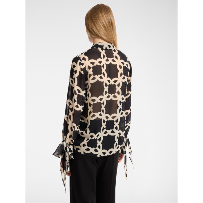 Elena Mirò - Blusa Monogram - Nero