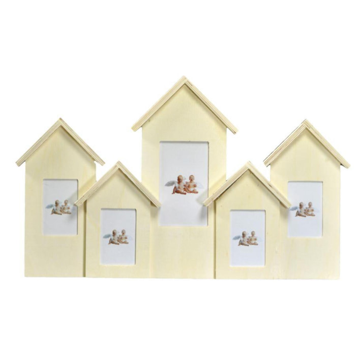 Portafoto da muro casette multiplo 5 foto cm46,5x28,5x4