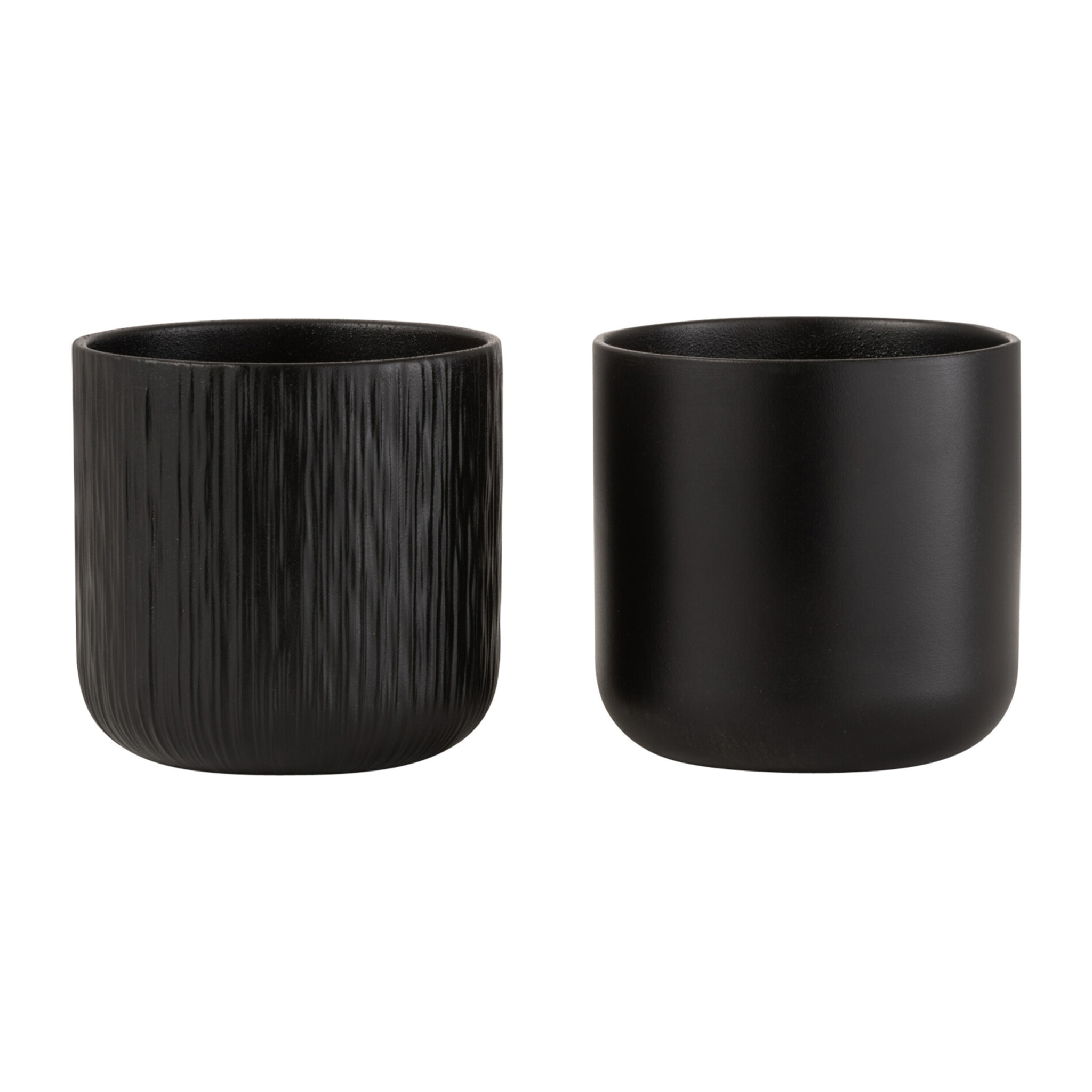 J-Line pot de fleurs Gen - céramique - noir - medium - 2 pcs -  Ø 15 cm