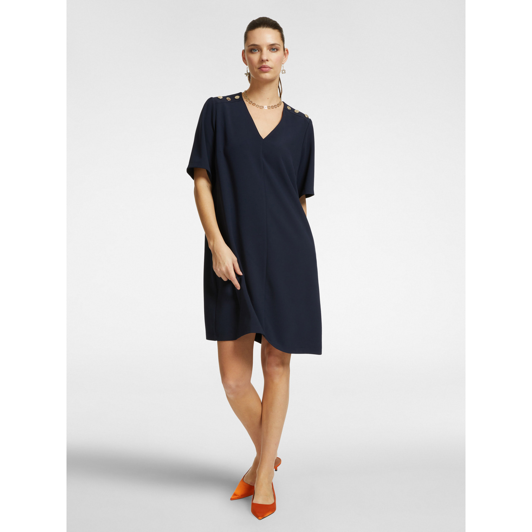 Elena Mirò - Vestidocon botones - Azul