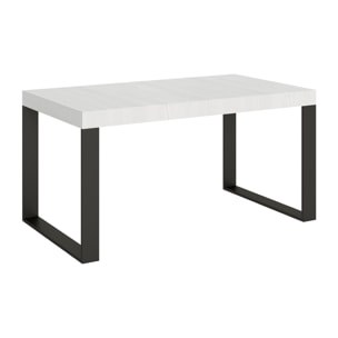 Table extensible 90x160/264 cm Tecno Frêne Blanc cadre Anthracite