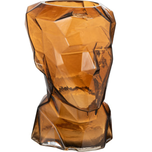 J-Line vase Visage - verre - marron - Ø 18 cm