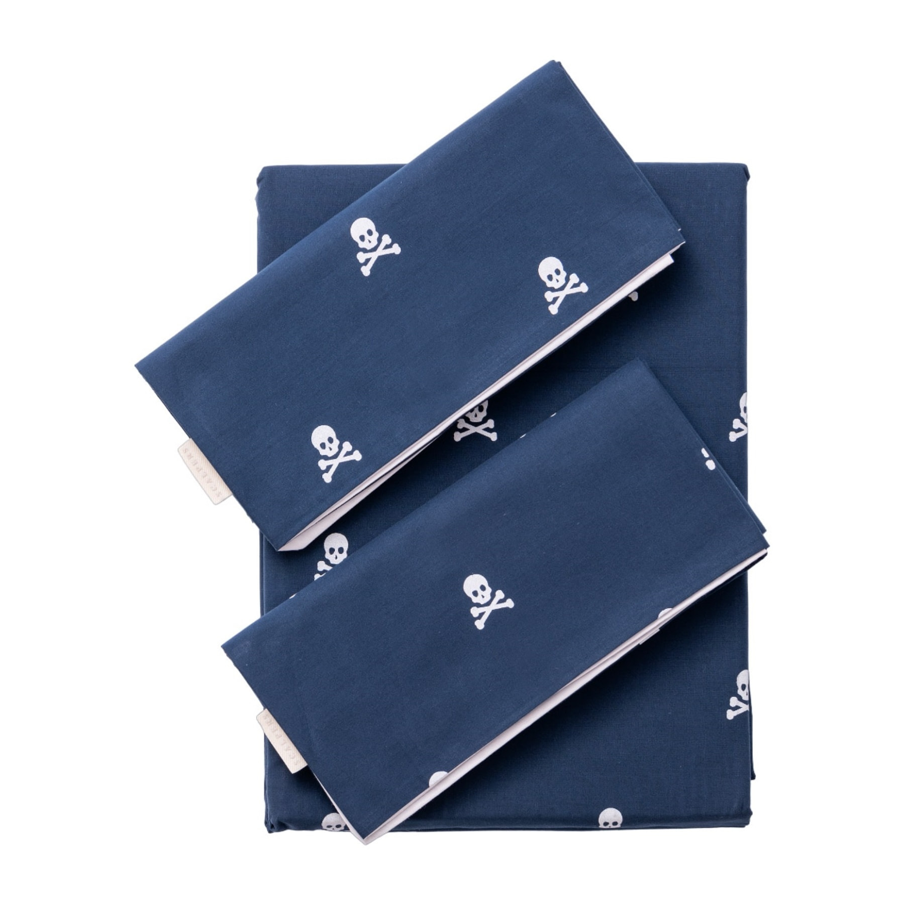 Set cama funda nórdicay 2 fundas almohada, 100% algodón, navy calaveras scalpers home