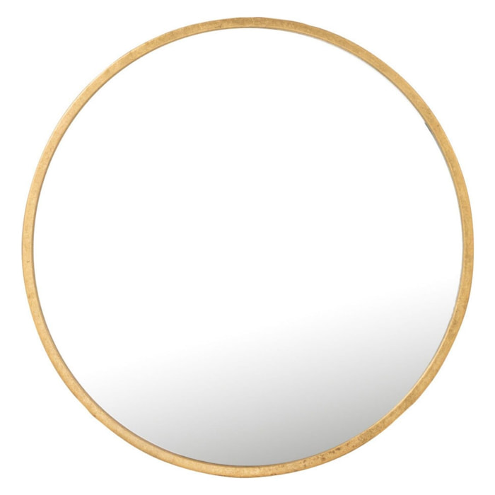 J-Line Miroir Mona Rond Metal/Verre Or Medium