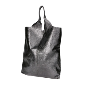 Borsa a spalla da donna - Modello Argenta - Pelle laminata - 44.0 x 38.0 x 3.0 cm