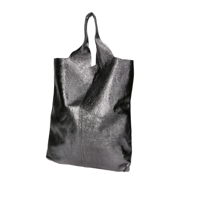 Borsa a spalla da donna - Modello Argenta - Pelle laminata - 44.0 x 38.0 x 3.0 cm