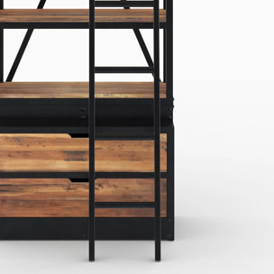 Ensemble de 2 bibliothèques en bois et métal - Kasi