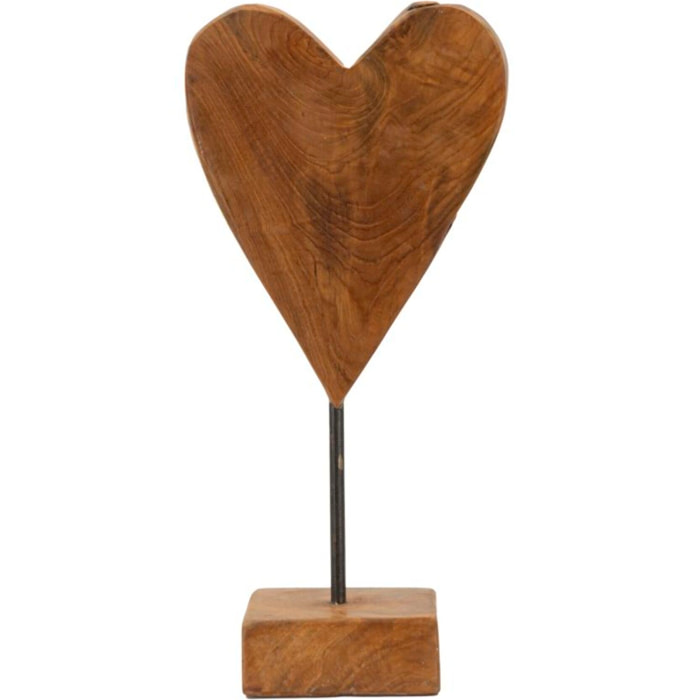 SCULTURA CUORE IN TEAK RIC. CM 15X10X35 (PEZZI UNICI - NON RIP. IN SERIE)