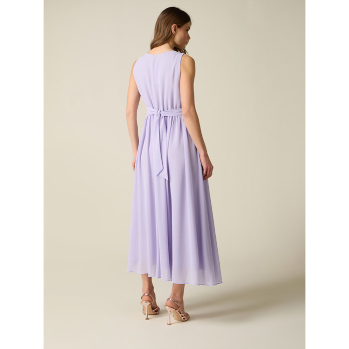 Oltre - Vestito lungo con dettaglio fiore - Viola