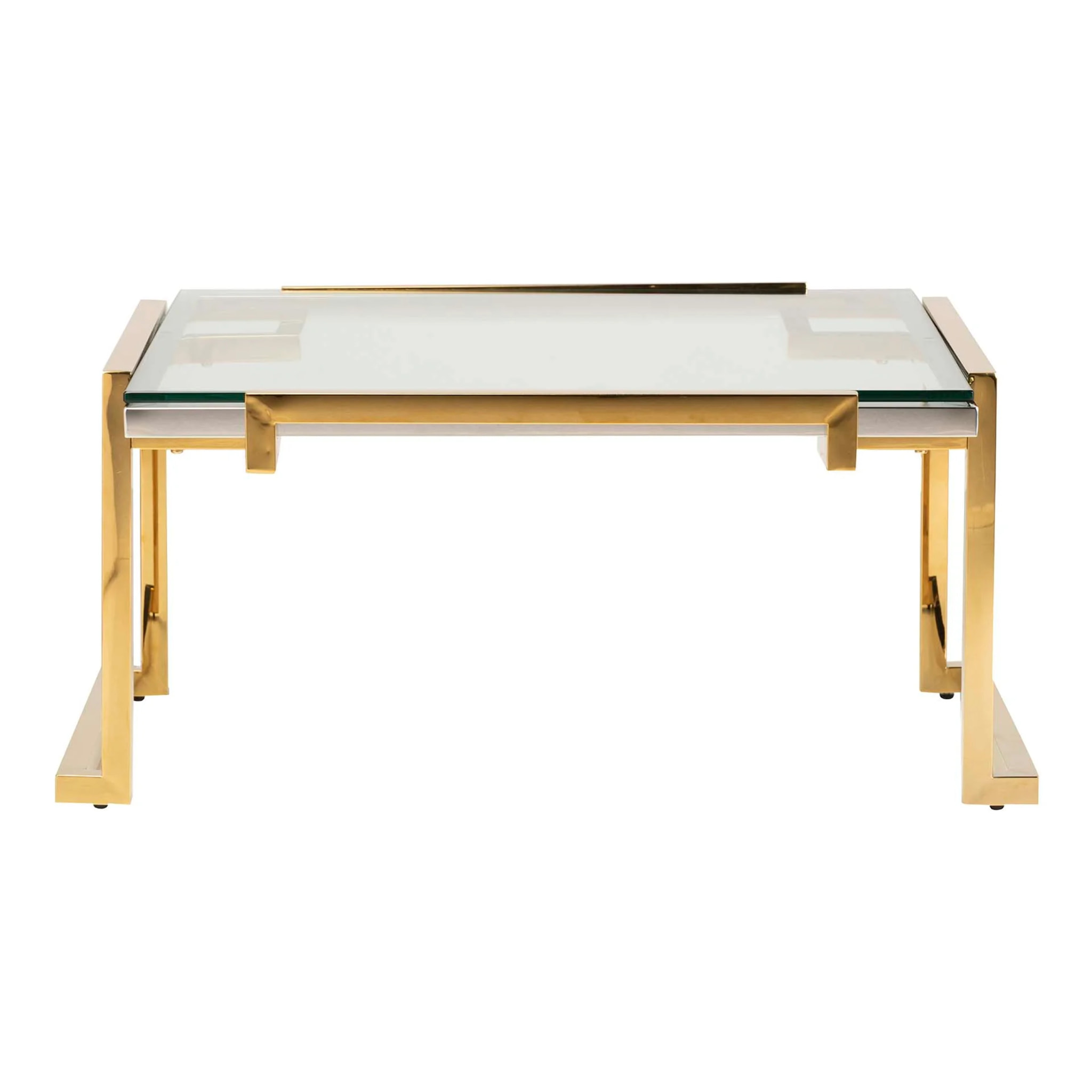 Mesa Centro Acero Inoxidable Cristal 90x90x45 Cm
