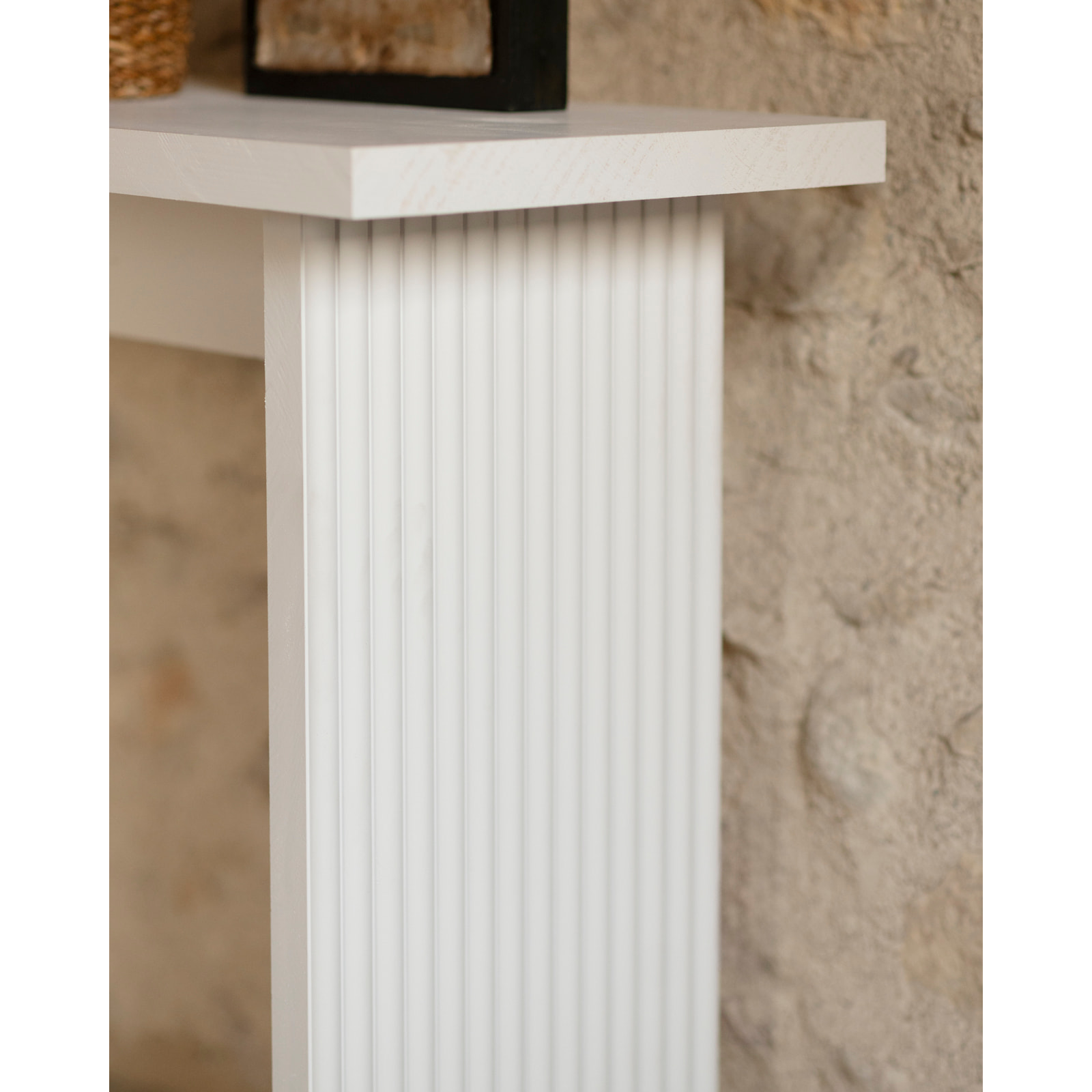 Console en bois massif ton blanc de 120x80cm Hauteur: 35 Longueur: 120 Largeur: 80