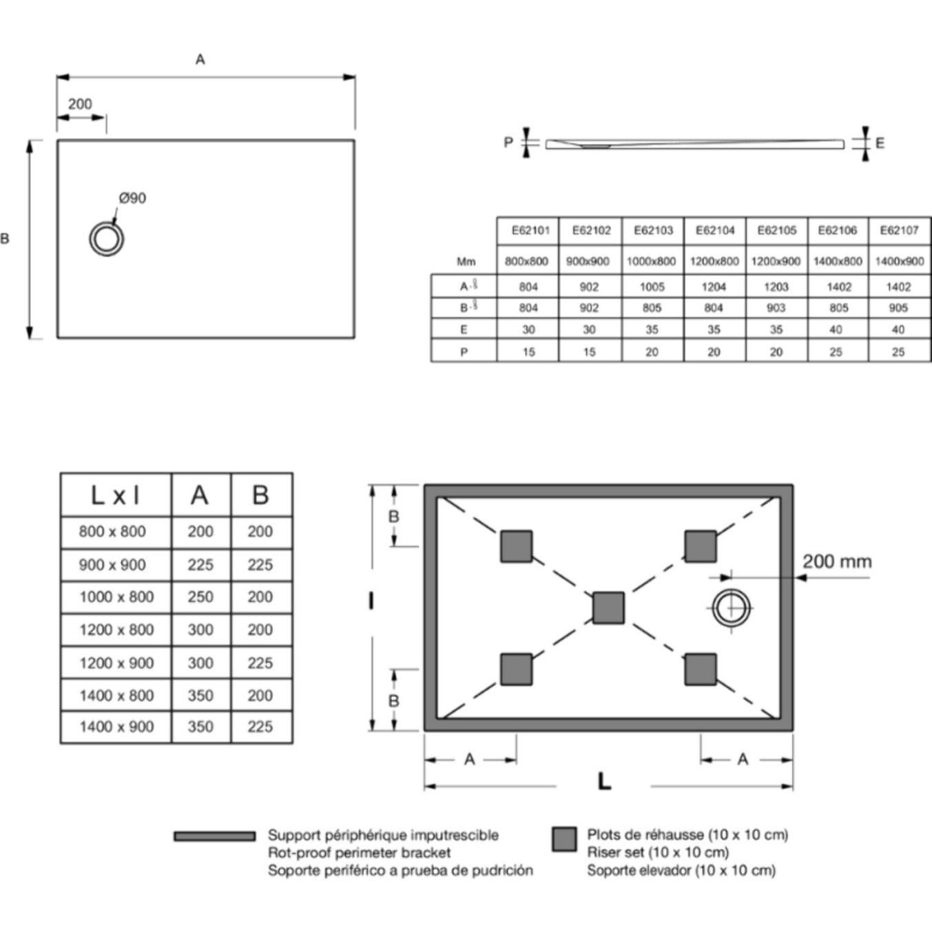 Receveur Brive acrylique
