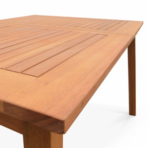 Salon de jardin en bois extensible - Almeria  table 200/250/300cm avec 2 rallonges. 2 fauteuils et 8 chaises. en bois d'Eucalyptus huilé et textilène gris anthracite