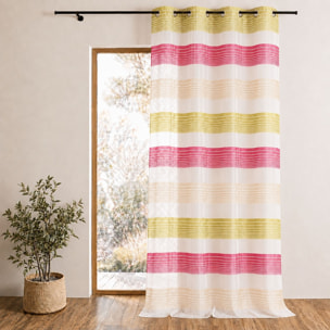 Voilage en organza à fines rayures horizontales - Rose Blush