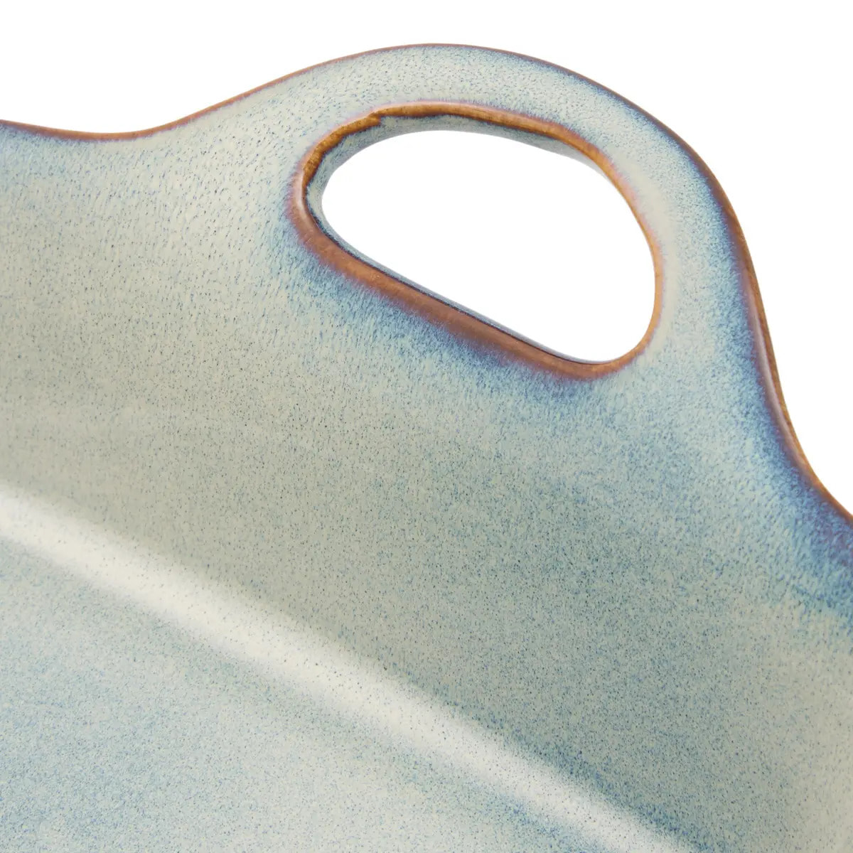 Plat rectangulaire en céramique Terre Inconnue 23x18cm bleu