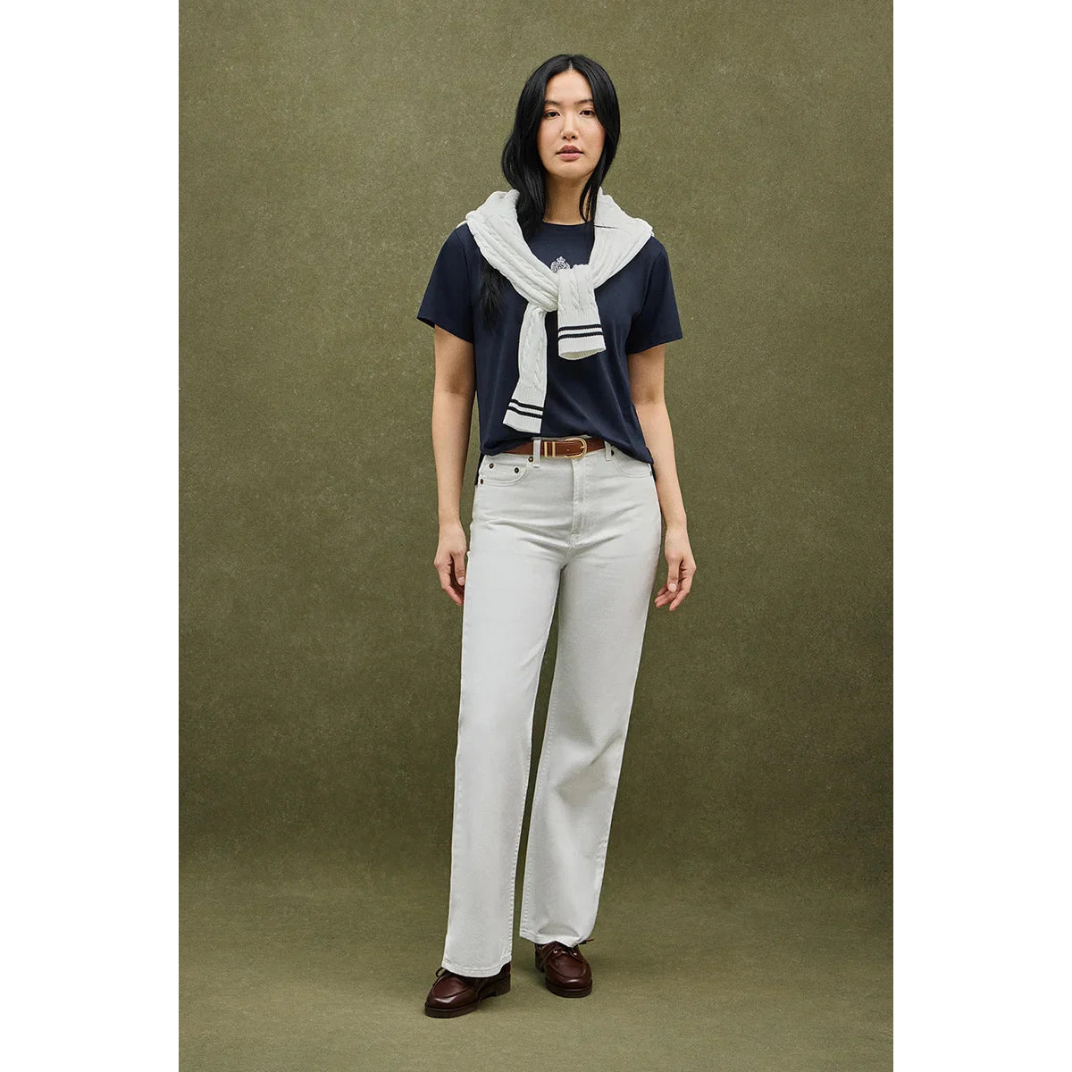 Maglietta blu marino a maniche corte con ricamo nautico Polo Club