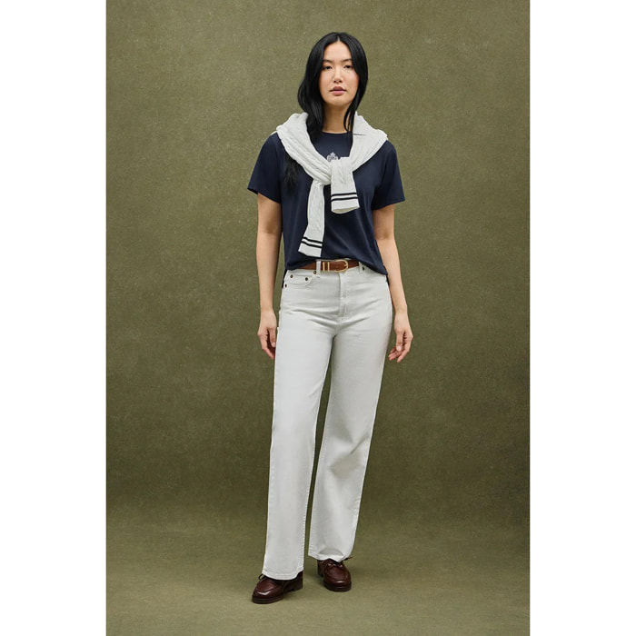 Maglietta blu marino a maniche corte con ricamo nautico Polo Club