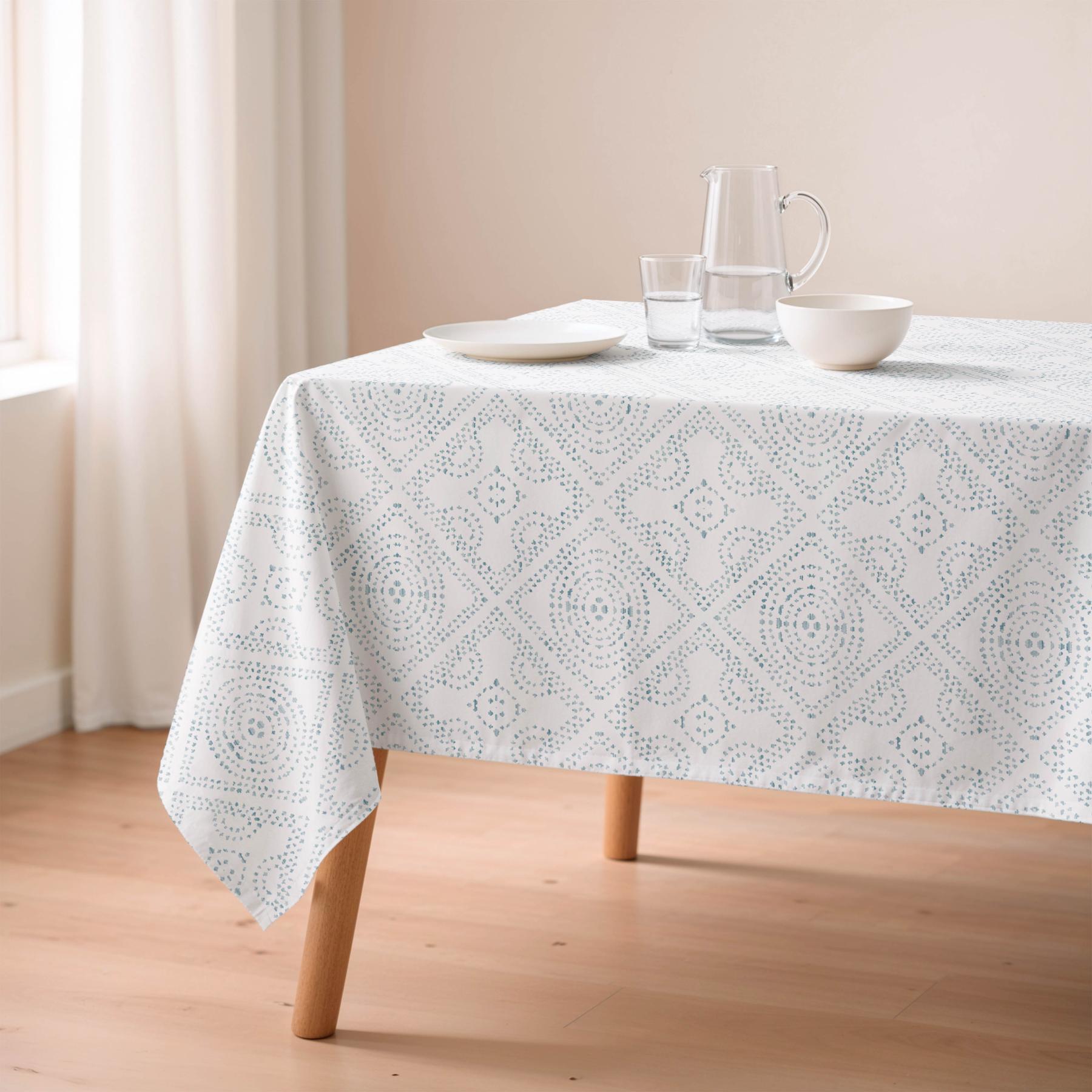 Nappe anti-taches BROKLIN BLEU - en 100 % coton
