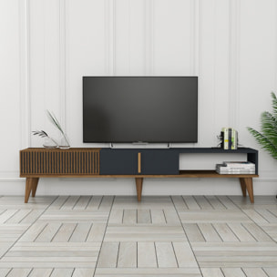 Meuble TV design bois et anthracite 180 cm LAON