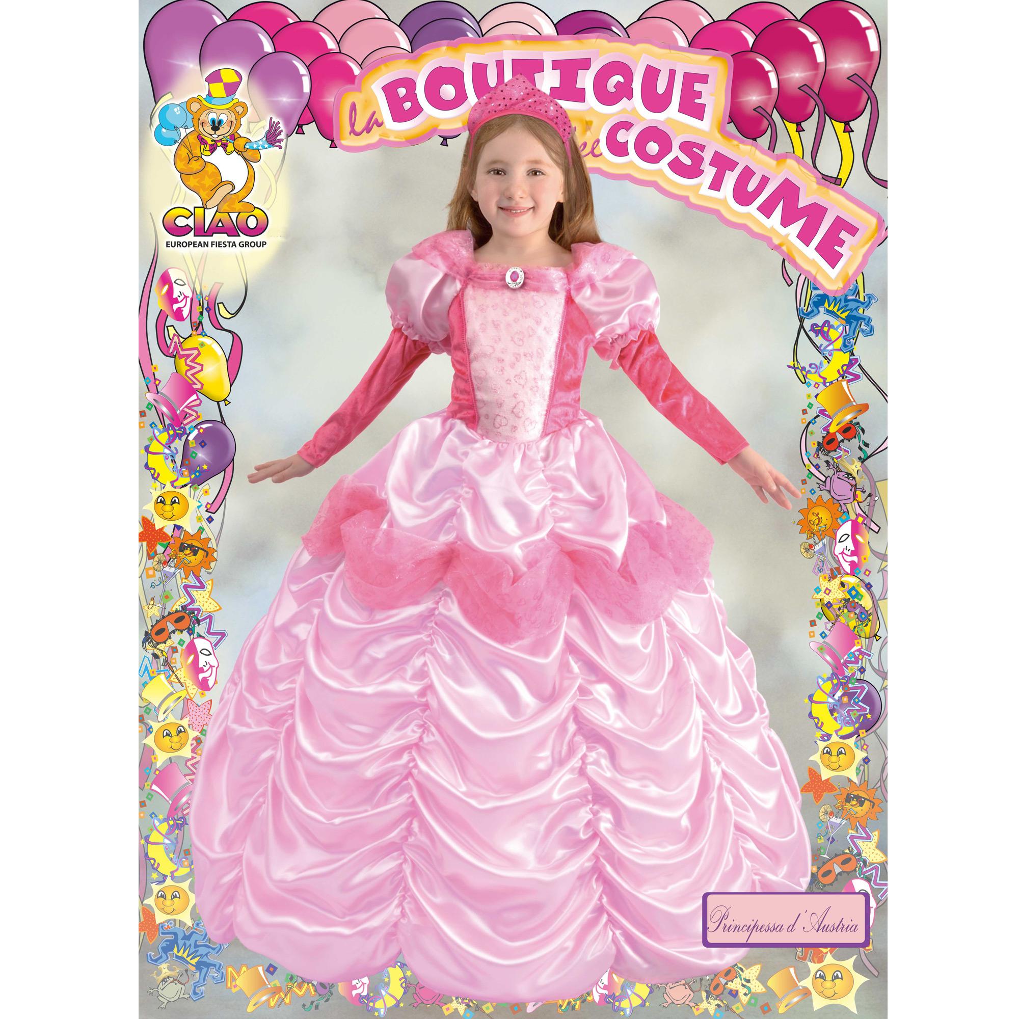 Abito Costume Carnevale Principessa D'Austria Sissi Rosa Bambina