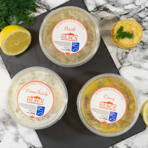 3 Harengs en sauce (aneth, crème fraîche, curry) - 3 x 250g - Danemark