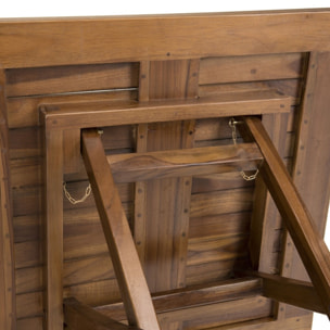 MAEVA - Table de jardin 2 personnes - carrée pliante 70x70cm en bois teck huilé