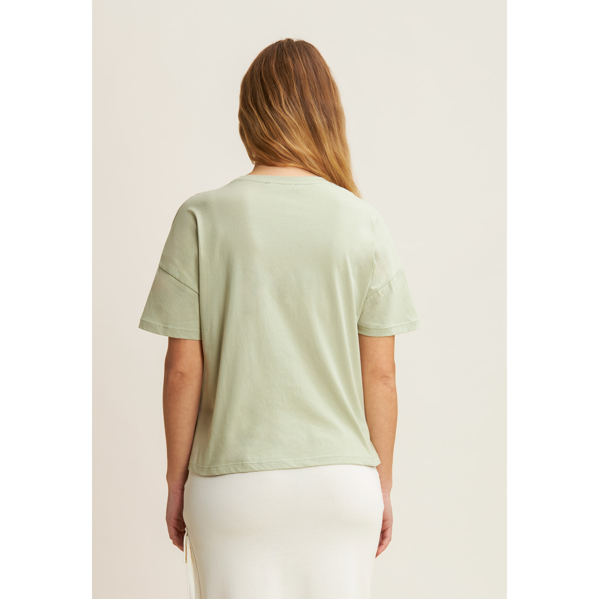 T-shirt Cropped con Spacchi Laterali
