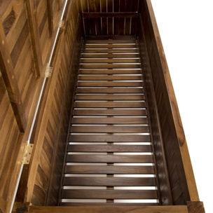 MAEVA - Coffre de jardin piscine en bois teck huilé 165x55cm