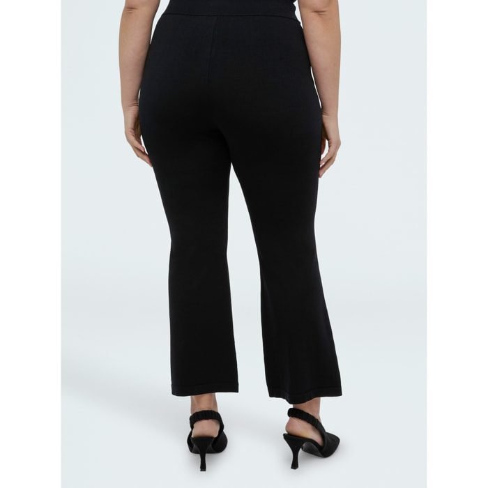 Fiorella Rubino - Pantaloni Flare in maglia - Nero
