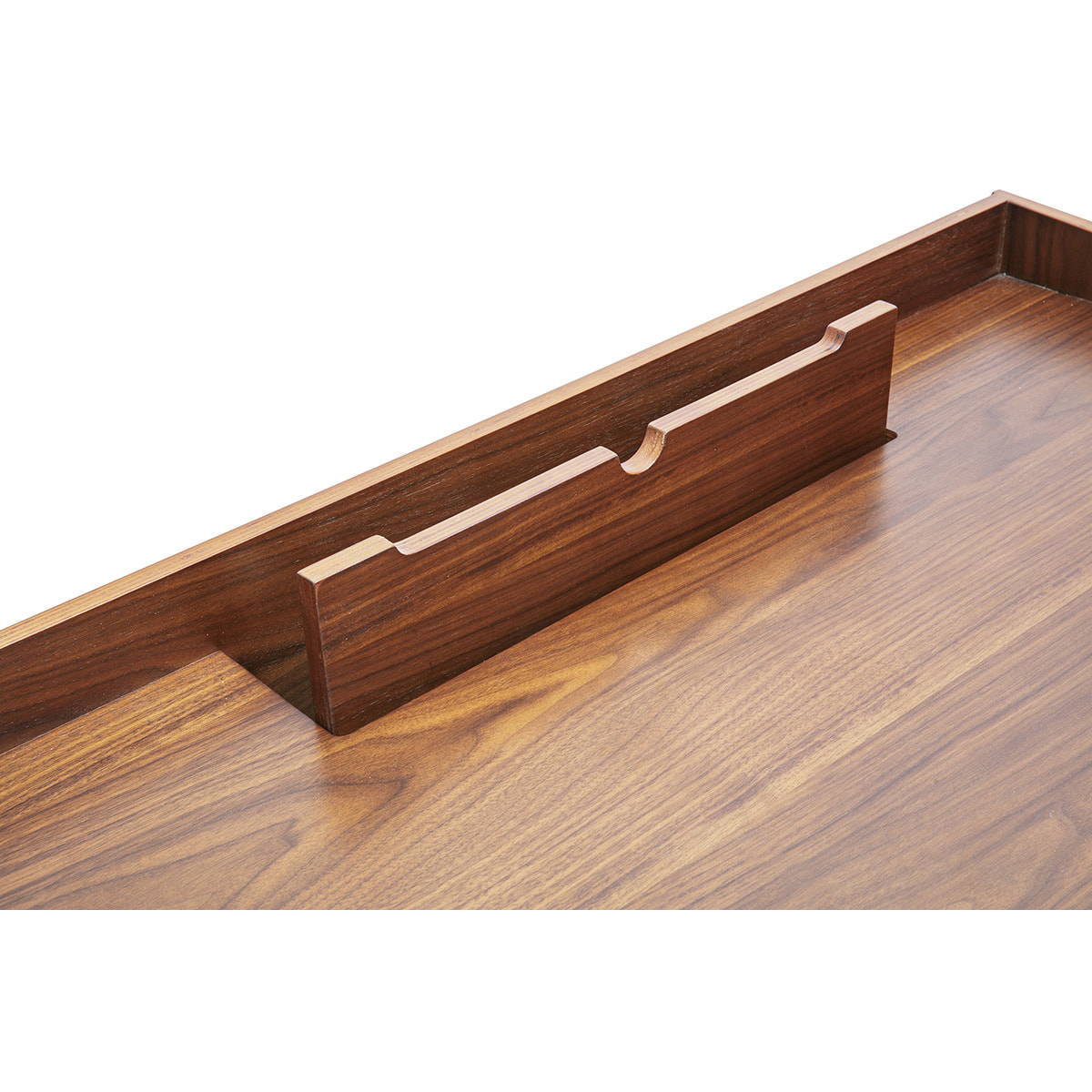 Bureau scandinave bois foncé avec rangements 2 tiroirs L100 cm HALLEN