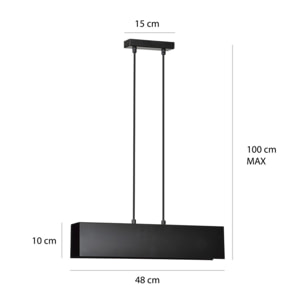 Lampada a sospensione Gentor in acciaio verniciato nero