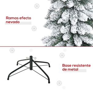 árbol de Navidad Artificial 210 cm con Nieve Ignífugo con 490 Ramas Hojas de PVC