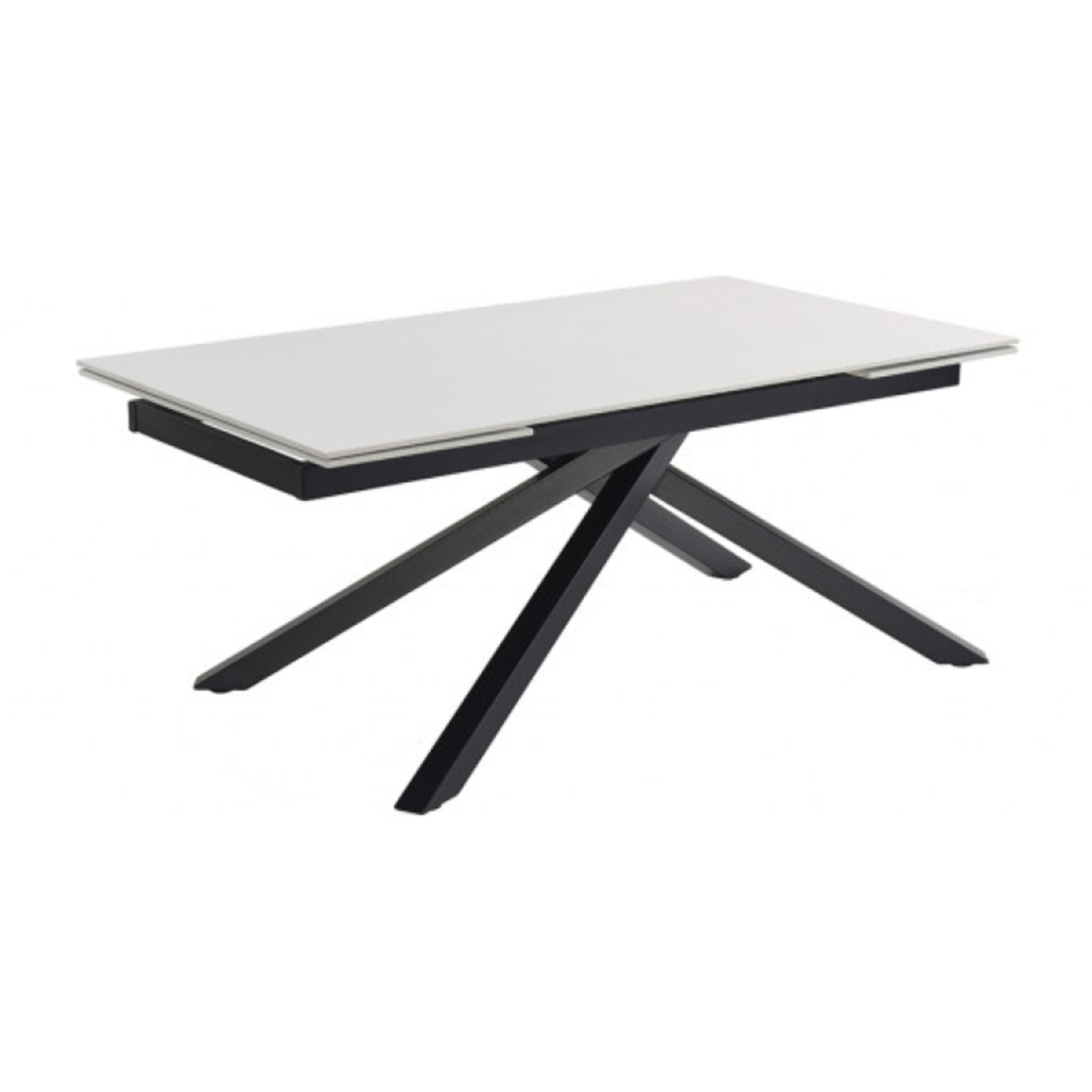 Table extensible en céramique blanc pure L160/240cm - 9 piètements - UNIK