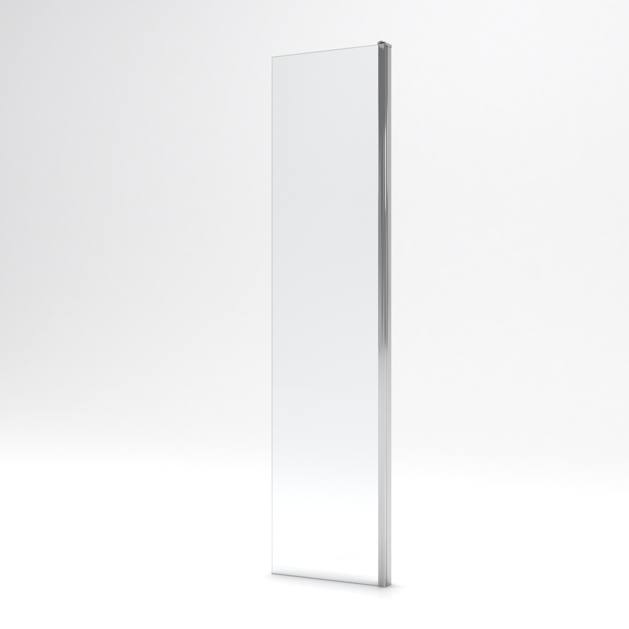 Volet pivotant pour paroi de douche fixe - 40x200cm - Verre transparent 6mm - Profile Chromé