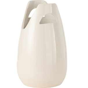 J-Line vase Anse - céramique - blanc - large - 40 cm de hauteur