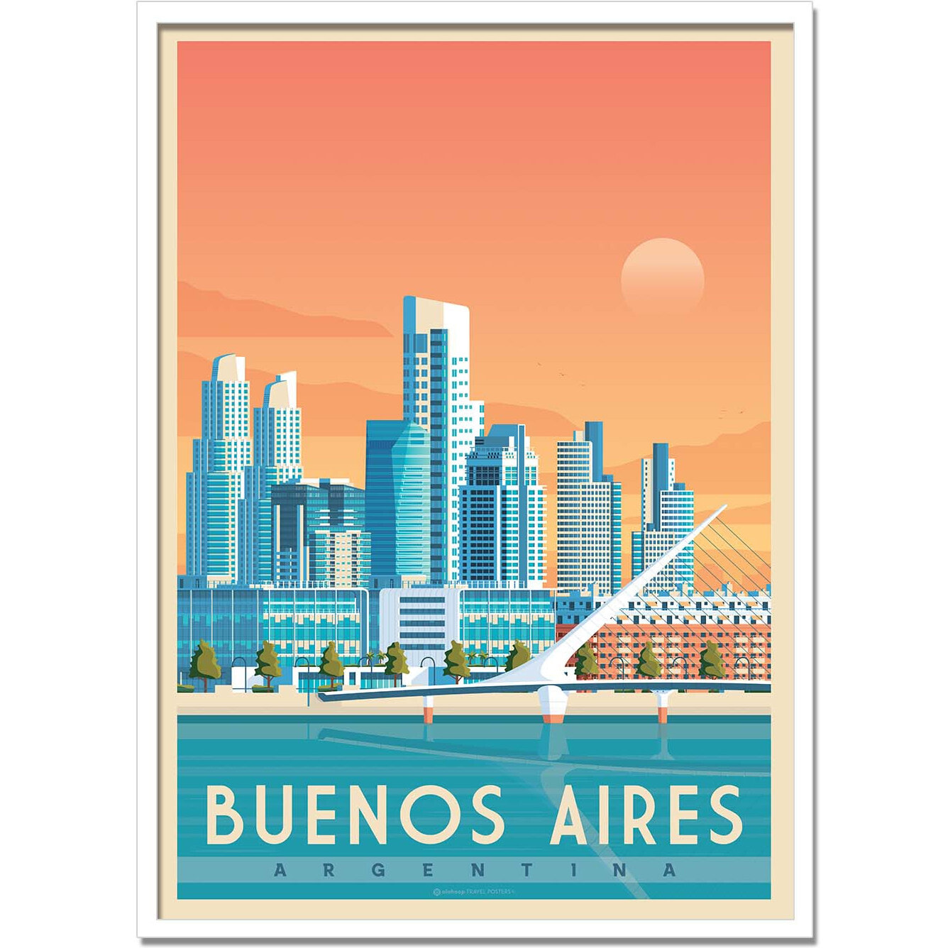 Affiche - Buenos Aires - Olahoop Travel Posters