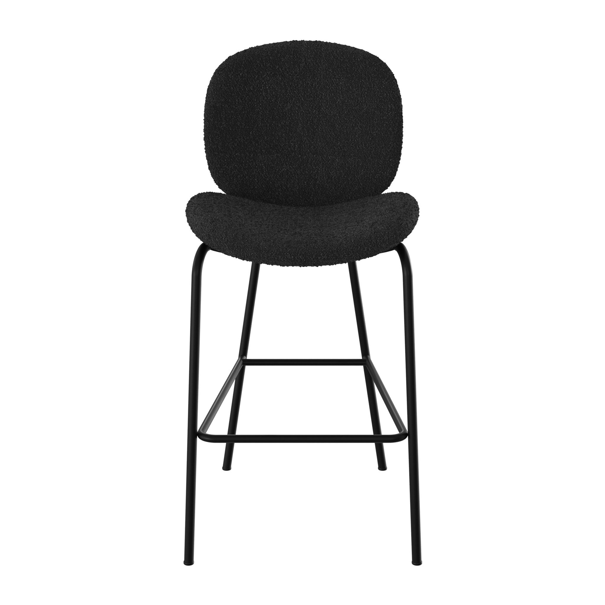 Lot de 2 chaises pour îlot central en tissu bouclé noir 63,5 cm - Iris